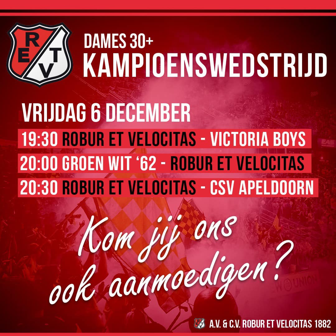 Dames 30 plus vrijdagavond kampioen? Kom aanmoedigen!